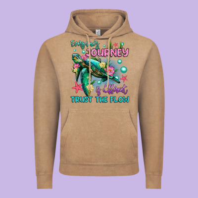 Everyone's Journey Is Different Trust The Flow Vintage Hoodie Designed By Artiststas