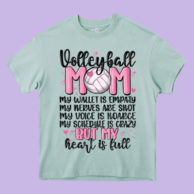 Volleyball Mom Heavy Core Tee Designed By Maliassmallbusiness