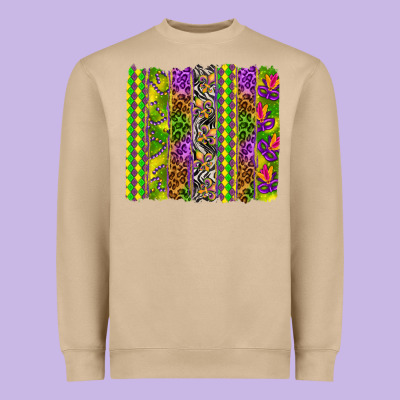 Mardi Gras Brushstroke Heavyweight Sweatshirt Designed By Howdyjamesfarm