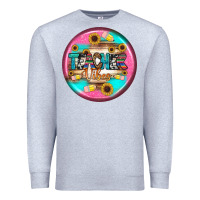 Heather Grey teacher vibe earrings Premium Sweatshirt - BundleAndBundleShop