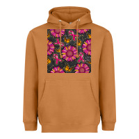 Meerkat breast cancer sunflower seamless pattern Heavyweight Hoodie - BundleAndBundleShop