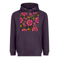 Plum breast cancer sunflower seamless pattern Heavyweight Hoodie - BundleAndBundleShop