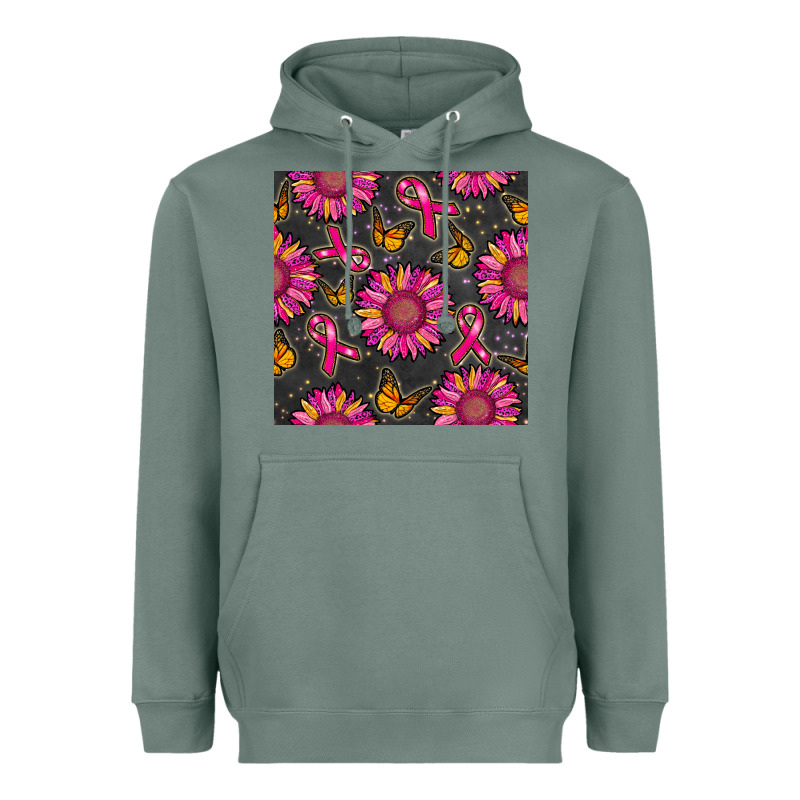 Breast Cancer Sunflower Seamless Pattern Heavyweight Hoodie by BundleAndBundleShop | Teevron