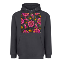 Smoke breast cancer sunflower seamless pattern Heavyweight Hoodie - BundleAndBundleShop