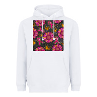 White breast cancer sunflower seamless pattern Heavyweight Hoodie - BundleAndBundleShop