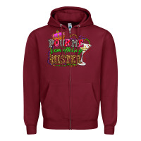 Burgundy pour me something mister olivia Zipper Hoodie - OliviaCreatesArt