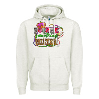 Oatmeal Heather pour me something mister olivia Zipper Hoodie - OliviaCreatesArt