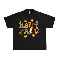 Black happy fall smiley face Urban Heavy Tee - BarkalooDesign