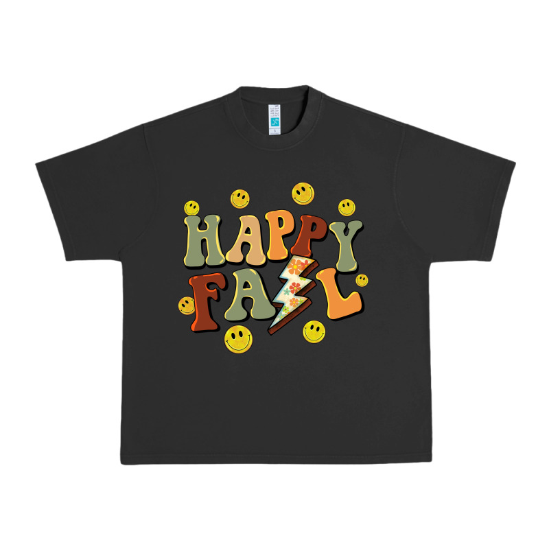 Happy Fall Smiley Face Urban Heavy Tee by BarkalooDesign | Teevron