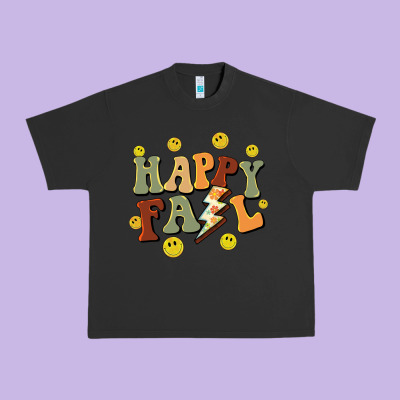 Happy Fall Smiley Face Urban Heavy Tee Designed By Barkaloodesign