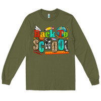 Army Green back to school Long Sleeve Tee - NancyCooperArtShop