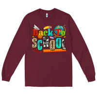 Burgundy back to school Long Sleeve Tee - NancyCooperArtShop