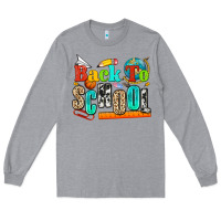 Heather Grey back to school Long Sleeve Tee - NancyCooperArtShop