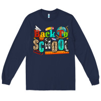 Navy back to school Long Sleeve Tee - NancyCooperArtShop