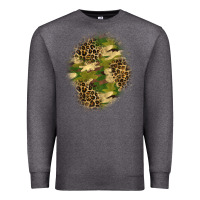 Charcoal Heather camouflage and leopard patch  4 Premium Sweatshirt - BundleAndBundleShop