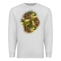 Dove Grey camouflage and leopard patch  4 Premium Sweatshirt - BundleAndBundleShop