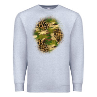 Heather Grey camouflage and leopard patch  4 Premium Sweatshirt - BundleAndBundleShop