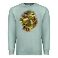 Seafoam camouflage and leopard patch  4 Premium Sweatshirt - BundleAndBundleShop