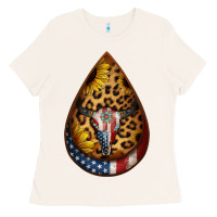 Bone american sunflower bullskull teardrop earrings Ladies Tee - Jasminsmagicworld