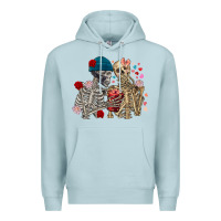 Blue Mist Skeleton couple Valentine's Day Premium Hoodie - FaDigitalArtStudio
