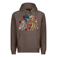 Coffee Skeleton couple Valentine's Day Premium Hoodie - FaDigitalArtStudio