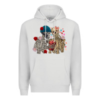 Dove Grey Skeleton couple Valentine's Day Premium Hoodie - FaDigitalArtStudio