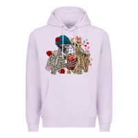 Lilac Skeleton couple Valentine's Day Premium Hoodie - FaDigitalArtStudio
