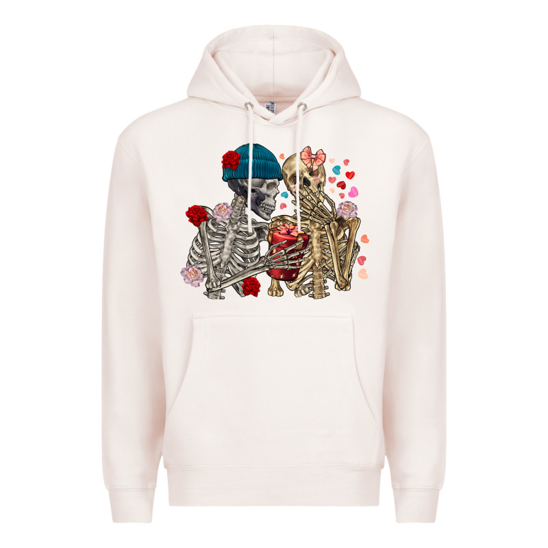 Skeleton Couple Valentine's Day Premium Hoodie by FaDigitalArtStudio | Teevron