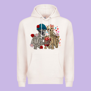 Skeleton Couple Valentine's Day Premium Hoodie Designed By Fadigitalartstudio
