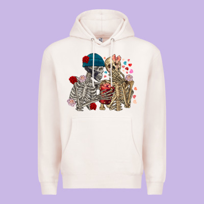 Skeleton Couple Valentine's Day Premium Hoodie Designed By Fadigitalartstudio