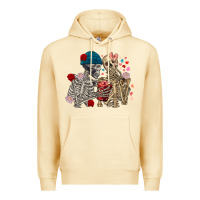 Pina Colada Skeleton couple Valentine's Day Premium Hoodie - FaDigitalArtStudio