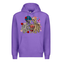 Purple Skeleton couple Valentine's Day Premium Hoodie - FaDigitalArtStudio