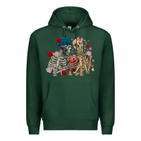 Sports Green Skeleton couple Valentine's Day Premium Hoodie - FaDigitalArtStudio