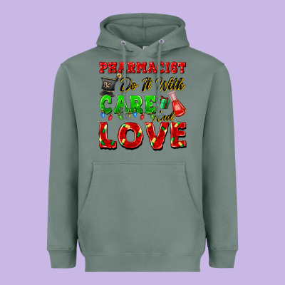 Pharmacist Do It With Care And Love Christmas Heavyweight Hoodie Designed By Fadigitalartstudio