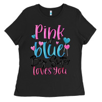 Black pink or blue big sister loves you Ladies Tee - MaliasSmallBusiness
