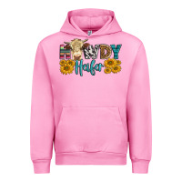 Fuchsia Pink Western Howdy Heifer With Simmental Cow Urban Hoodie - LillyAllenDesigns