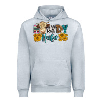 Heather Grey Western Howdy Heifer With Simmental Cow Urban Hoodie - LillyAllenDesigns