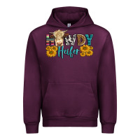 Mauve Wine Western Howdy Heifer With Simmental Cow Urban Hoodie - LillyAllenDesigns