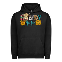 Pigment Black Western Howdy Heifer With Simmental Cow Urban Hoodie - LillyAllenDesigns