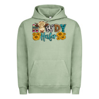 Pigment Oil Green Western Howdy Heifer With Simmental Cow Urban Hoodie - LillyAllenDesigns
