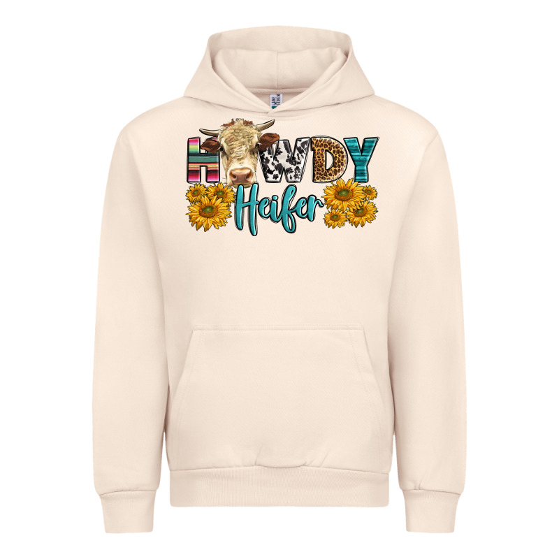 Western Howdy Heifer With Simmental Cow Urban Hoodie by LillyAllenDesigns | Teevron