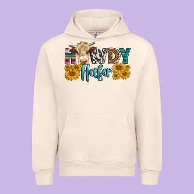 Western Howdy Heifer With Simmental Cow Urban Hoodie Designed By Lillyallendesigns