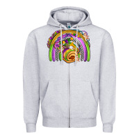 Heather Grey mardi gras rainbow Zipper Hoodie - OliviaCreatesArt