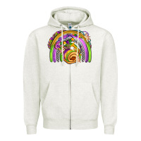 Oatmeal Heather mardi gras rainbow Zipper Hoodie - OliviaCreatesArt