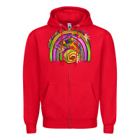 Red mardi gras rainbow Zipper Hoodie - OliviaCreatesArt