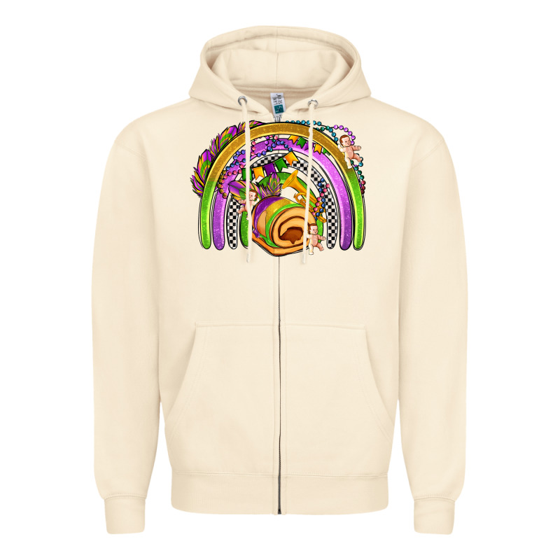 Mardi Gras Rainbow Zipper Hoodie by OliviaCreatesArt | Teevron