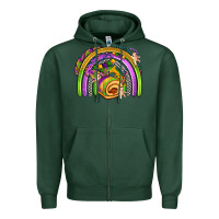 Sports Green mardi gras rainbow Zipper Hoodie - OliviaCreatesArt