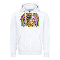 White mardi gras rainbow Zipper Hoodie - OliviaCreatesArt