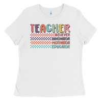 White retro teacher Ladies Tee - MaliasSmallBusiness