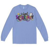 Colony Blue mardi gras school secretary Long Sleeve Tee - texasbilliewilder